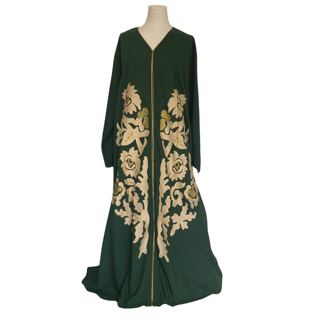 Gold Floral Embroidery Kaftan