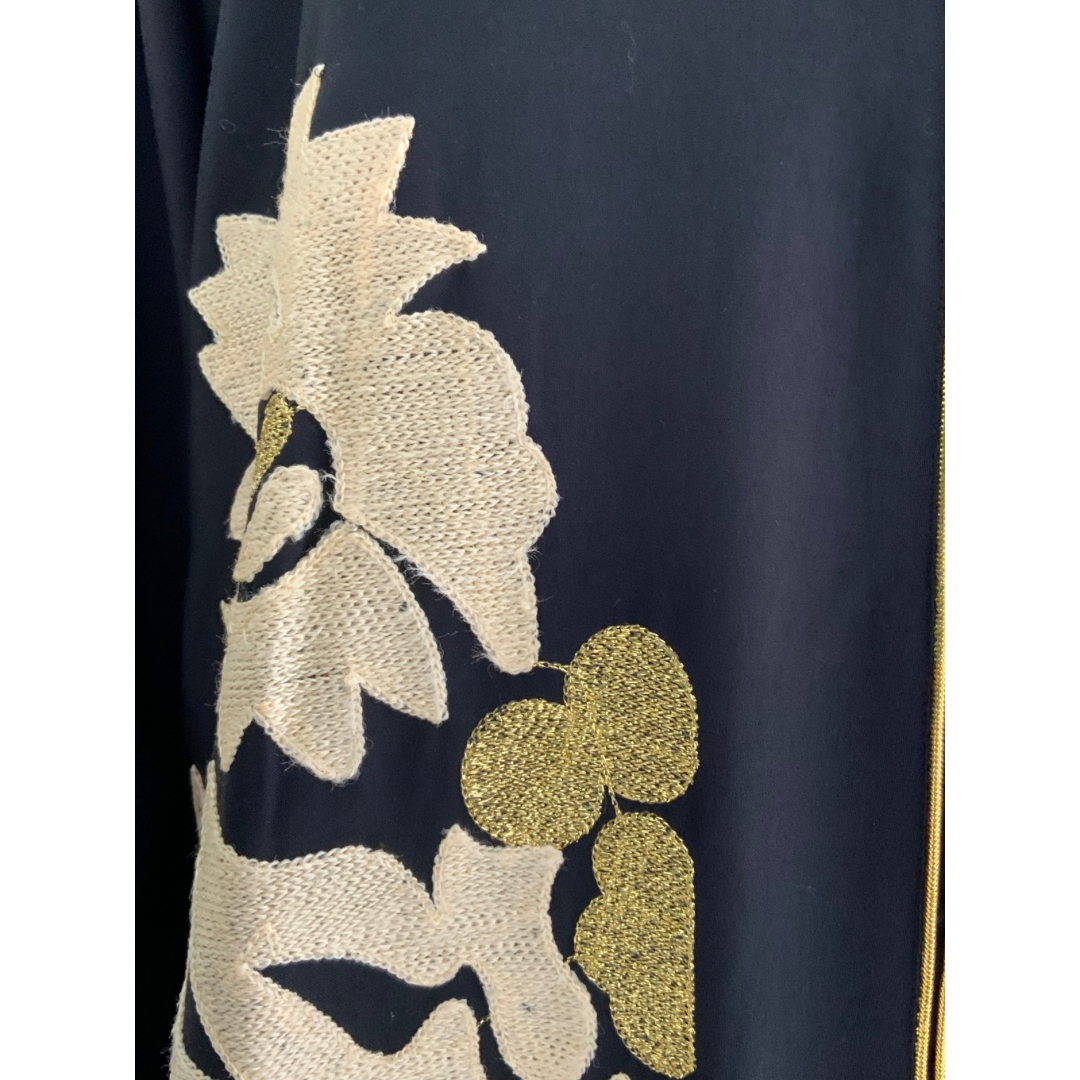 Gold Floral Embroidery Kaftan