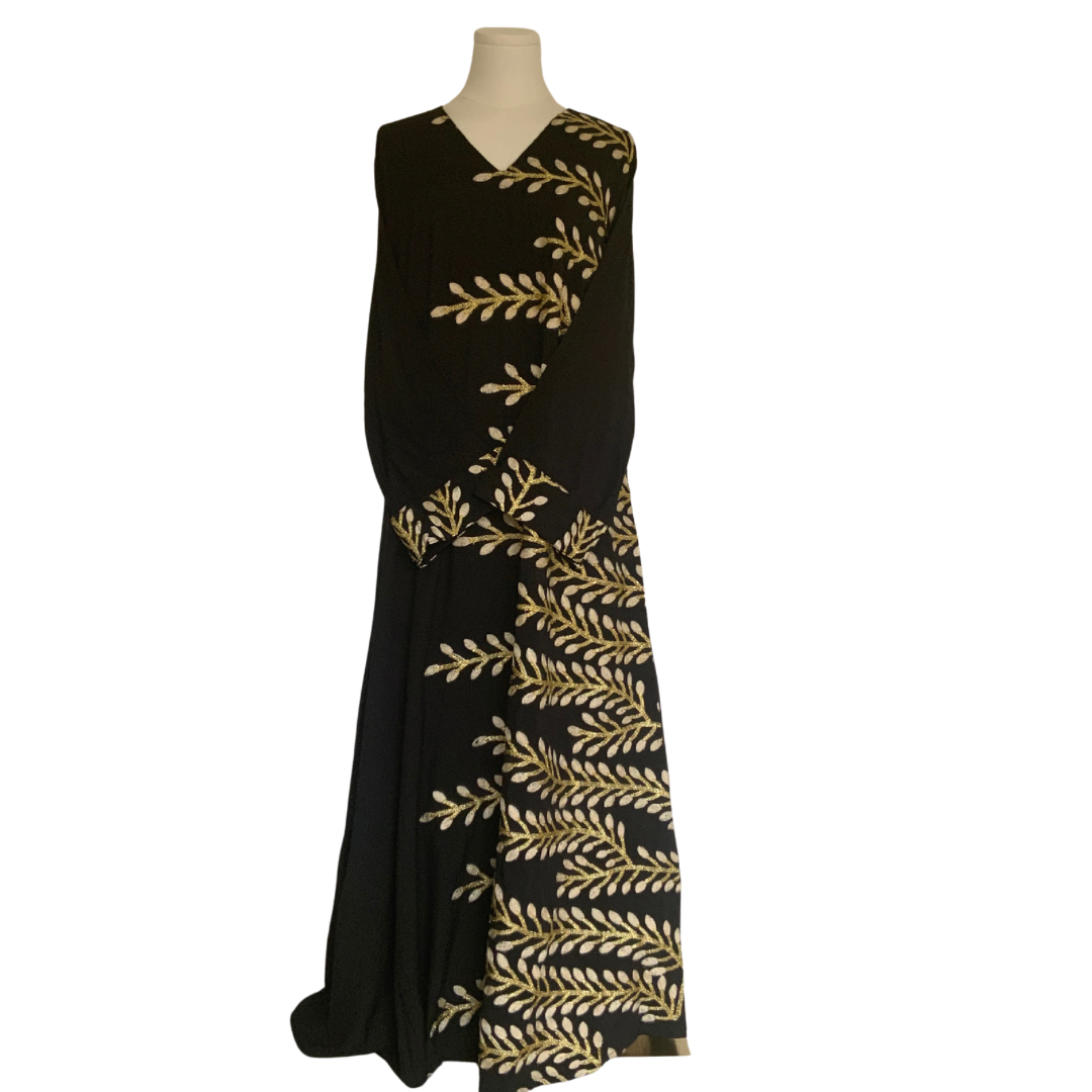 Black with Gold Leaves Kaftan