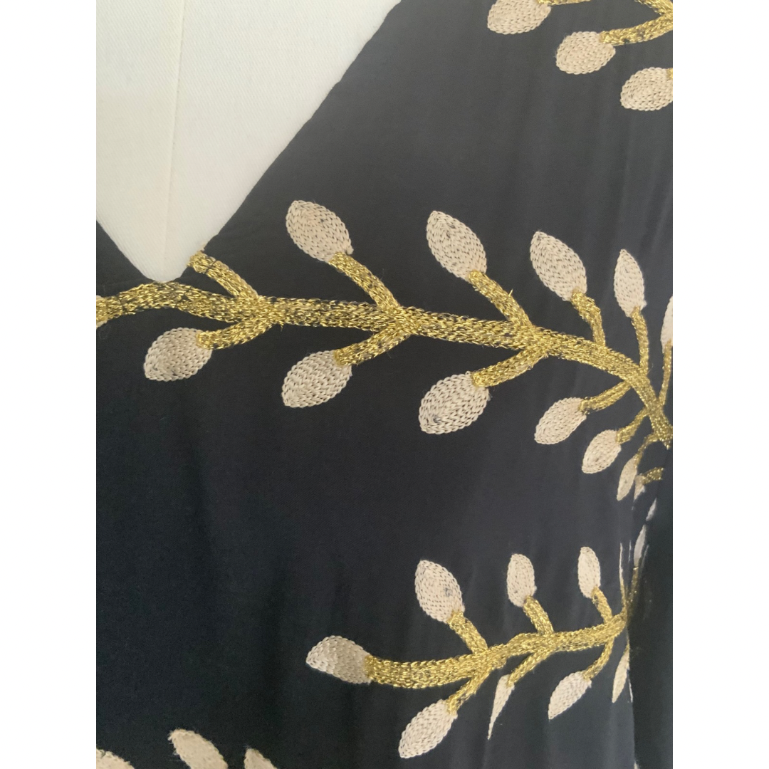 Black with Gold Leaves Kaftan