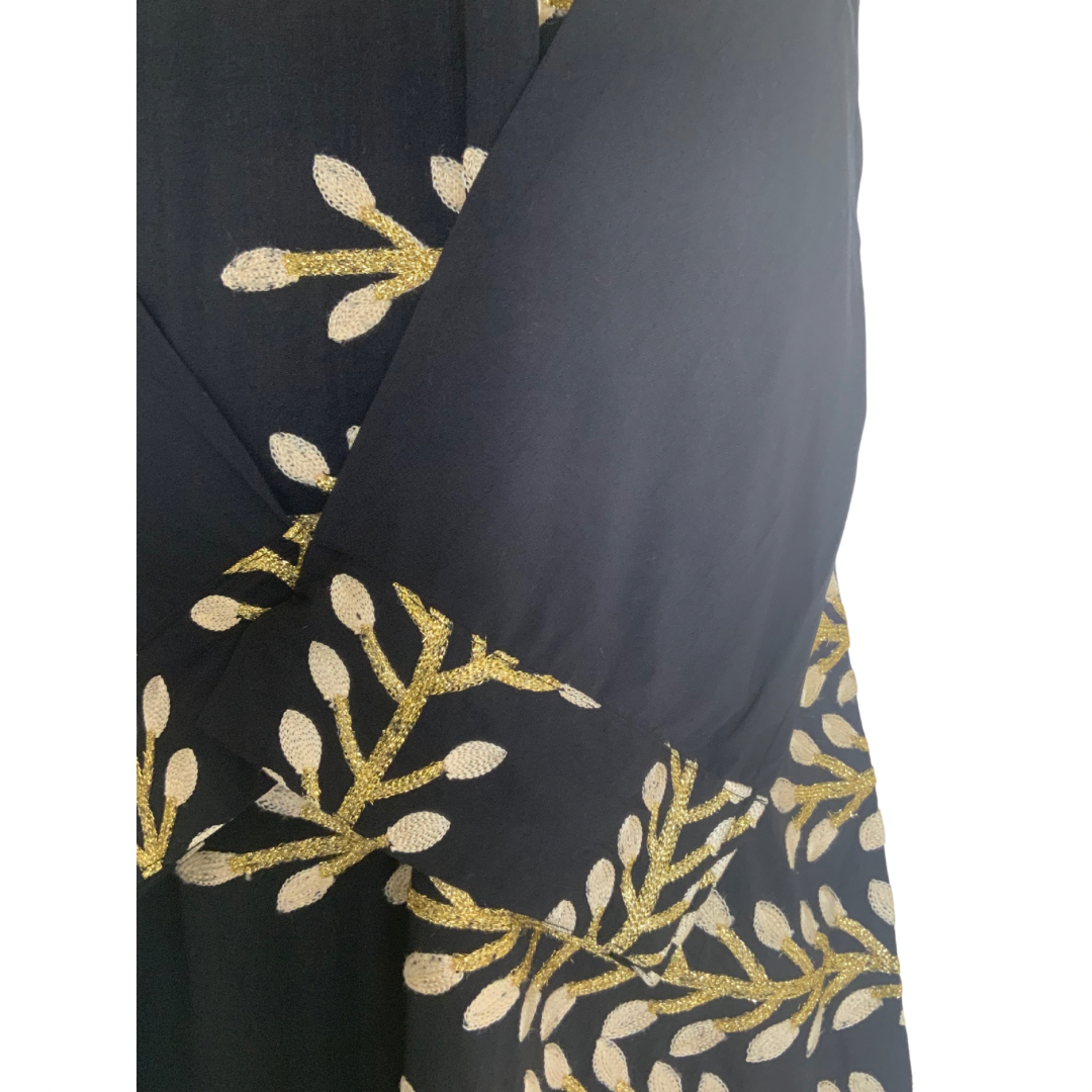 Black with Gold Leaves Kaftan